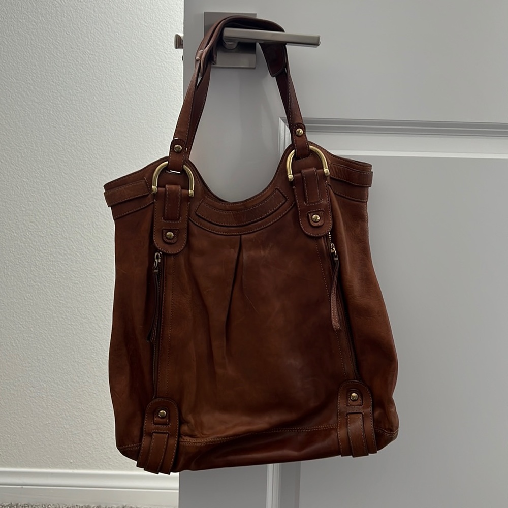 Kooba brown leather shoulder bag
